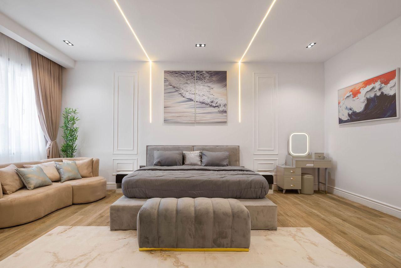 Master Bedroom with Low-Profile Platform Bed